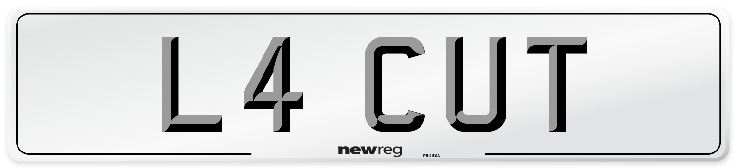 L4 CUT Number Plate from New Reg